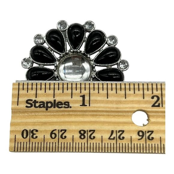 Lindsay Phillips Interchangeable Snaps "Thea" One Size Black & Silver Floral Des - Picture 6 of 7